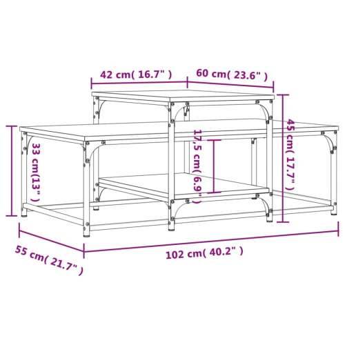 Stolić za kavu smeđa boja hrasta 102x60x45 cm konstruirano drvo - Smeđi hrast 1 Cijena