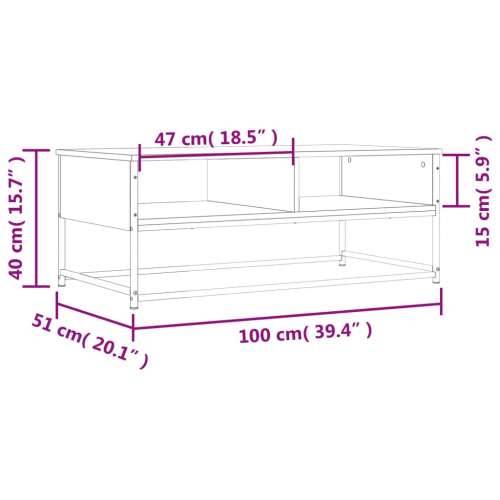 Stolić za kavu smeđa boja hrasta 100x51x40 cm konstruirano drvo - Smeđi hrast 1 Cijena