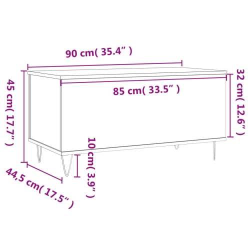 Stolić za kavu siva boja hrasta 90x44,5x45 cm konstruirano drvo - Sivi hrast sonoma 1 Cijena