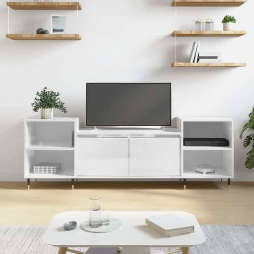 TV ormarić sjajni bijeli 160x35x55 cm od konstruiranog drva - Visoko sjajno bijela 1 Cijena