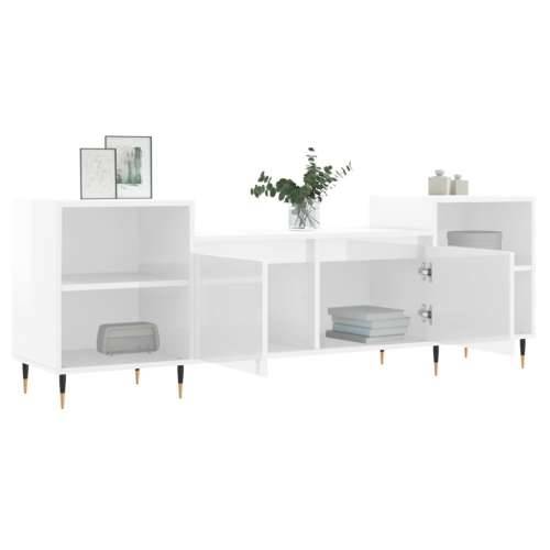 TV ormarić sjajni bijeli 160x35x55 cm od konstruiranog drva - Visoko sjajno bijela 1 Cijena