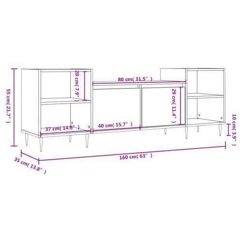 TV ormarić sjajni bijeli 160x35x55 cm od konstruiranog drva - Visoko sjajno bijela 1 Cijena