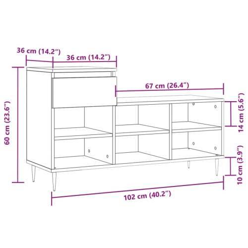 Ormarić za cipele boja betona 102x36x60 cm konstruirano drvo - Beton siva 1 Cijena