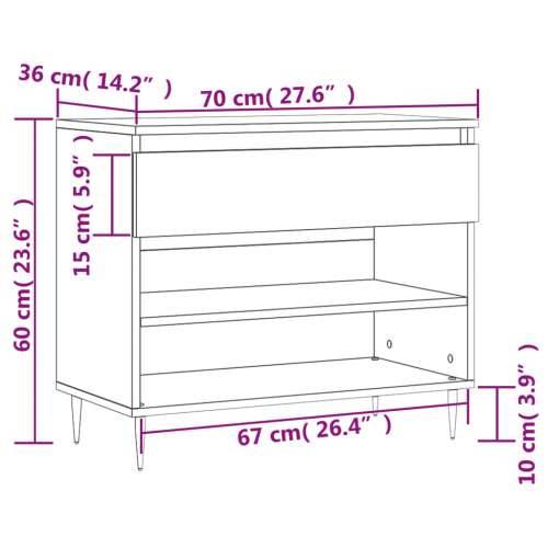 Ormarić za cipele boja betona 70 x 36 x 60 cm konstruirano drvo - Beton siva 1 Cijena