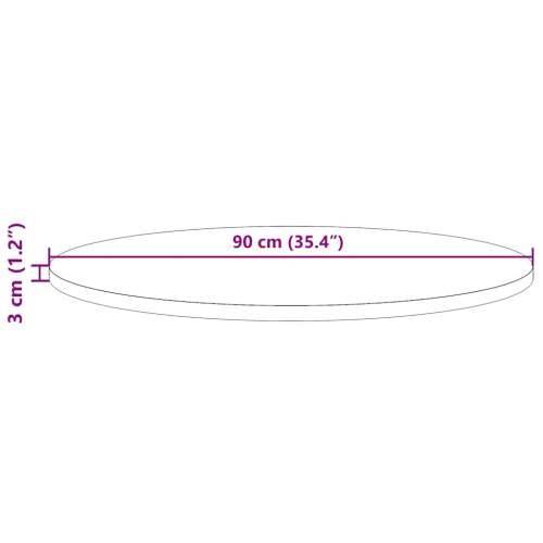Ploča za stol okrugla bijela Ø 90 x 3 cm od masivne borovine - Bijela 90 x 3 cm 1 Cijena