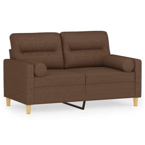 Dvosjed s ukrasnim jastucima smeđi 120 cm od tkanine - Smeđa 120 cm Cijena