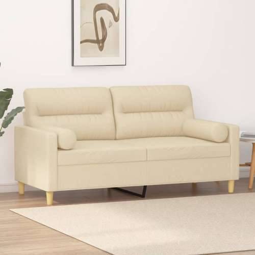 Dvosjed s ukrasnim jastucima krem 140 cm od tkanine - Krema 140 cm Cijena