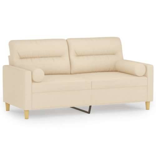 Dvosjed s ukrasnim jastucima krem 140 cm od tkanine - Krema 140 cm Cijena