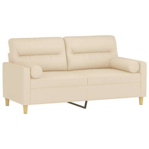 Dvosjed s ukrasnim jastucima krem 140 cm od tkanine - Krema 140 cm Cijena