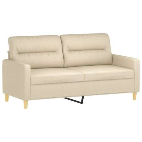 Dvosjed s ukrasnim jastucima krem 140 cm od tkanine - Krema 140 cm Cijena