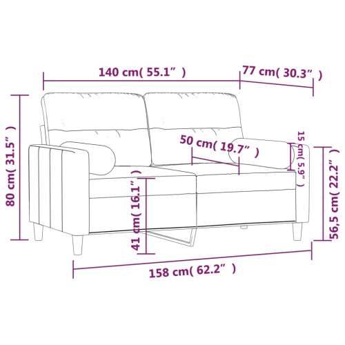 Dvosjed s ukrasnim jastucima krem 140 cm od tkanine - Krema 140 cm Cijena