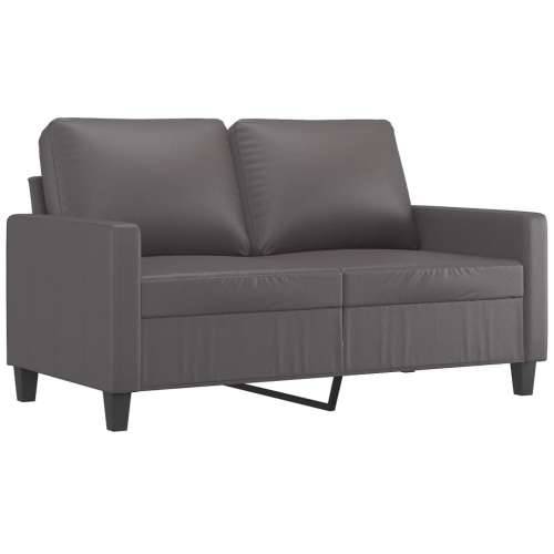 3-dijelni set sofa s jastucima sivi od umjetne kože - Siva s jastučićima i tabureom Cijena