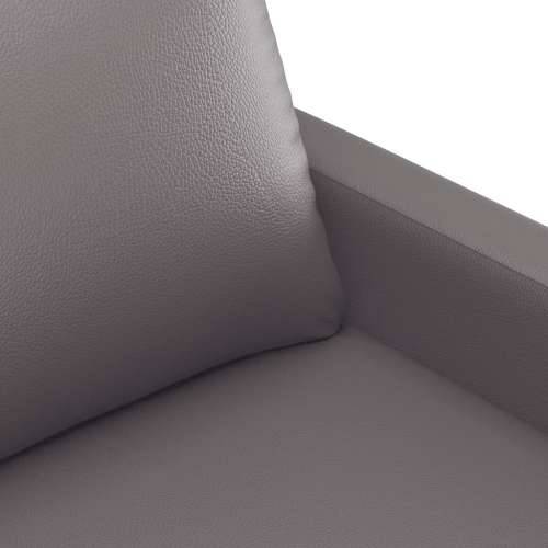 3-dijelni set sofa s jastucima sivi od umjetne kože - Siva s jastučićima i tabureom Cijena