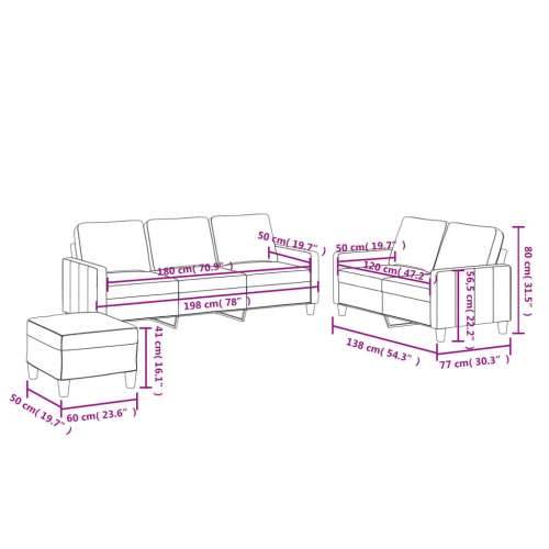 3-dijelni set sofa s jastucima sivi od umjetne kože - Siva s jastučićima i tabureom Cijena