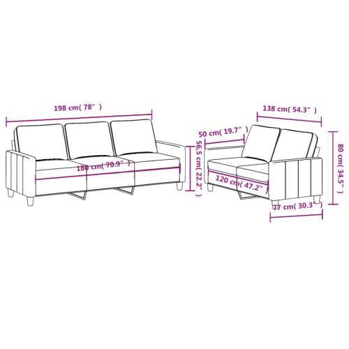 2-dijelni set sofa s jastucima smeđesivi od tkanine - Sivo-smeđa s jastučićima Cijena