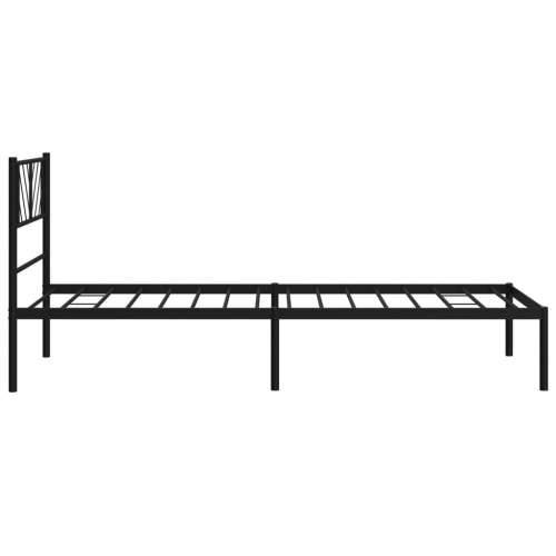 Metalni okvir za krevet s uzglavljem crni 90x200 cm - Crna 90 x 200 cm s uzglavljem Cijena
