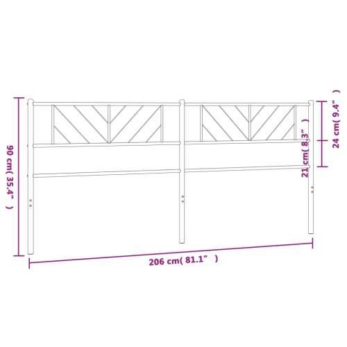 Metalno uzglavlje crno 200 cm - Crna 200 cm 1 Cijena