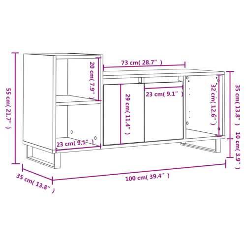 TV ormarić boja betona 100x35x55 cm od konstruiranog drva - Beton siva 1 Cijena