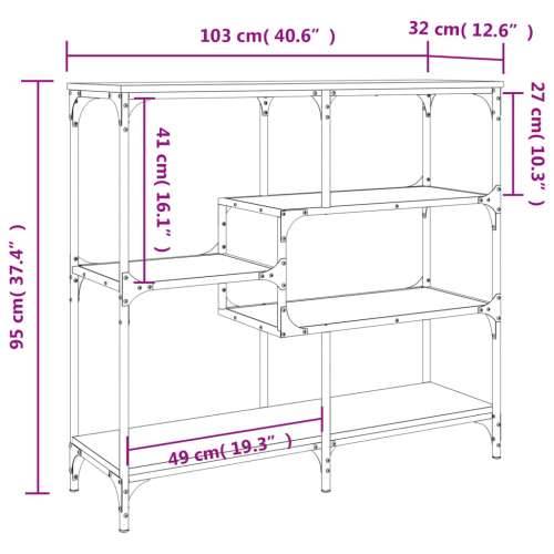 Konzolni stol boja hrasta 103x32x95 cm od konstruiranog drva - Dimljeni hrast 1 103 cm Cijena