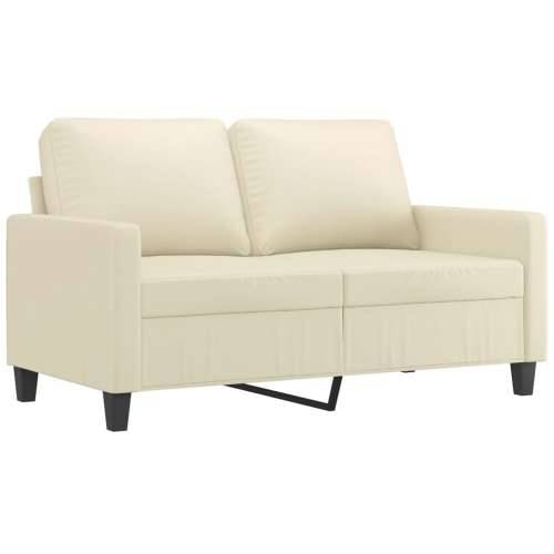 2-dijelni set sofa s jastucima krem od umjetne kože - Krema s jastučićima Cijena