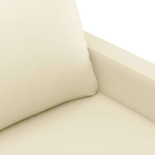 2-dijelni set sofa s jastucima krem od umjetne kože - Krema s jastučićima Cijena