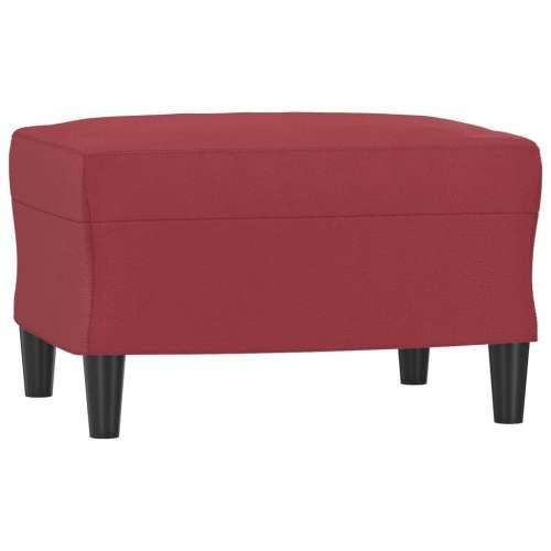 3-dijelni set sofa s jastucima boja vina od umjetne kože - boja crnog vina s jastučićima i tabureom Cijena