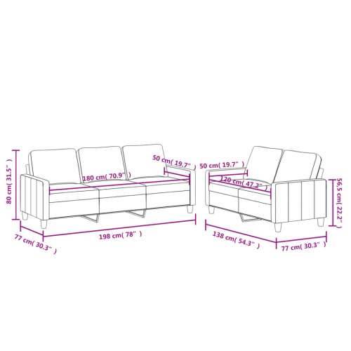 2-dijelni set sofa s jastucima boja vina od umjetne kože - boja crnog vina s jastučićima Cijena