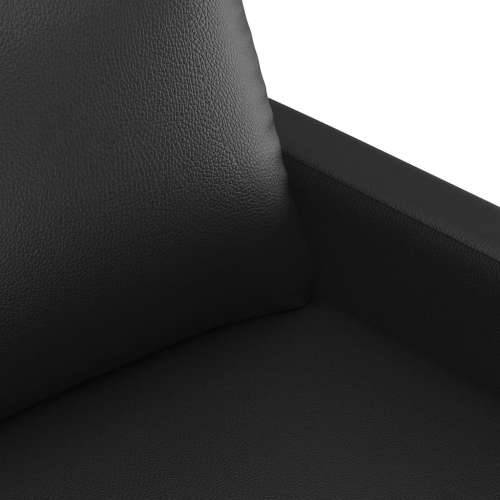 3-dijelni set sofa s jastucima crni od umjetne kože - Crna s jastučićima i tabureom Cijena