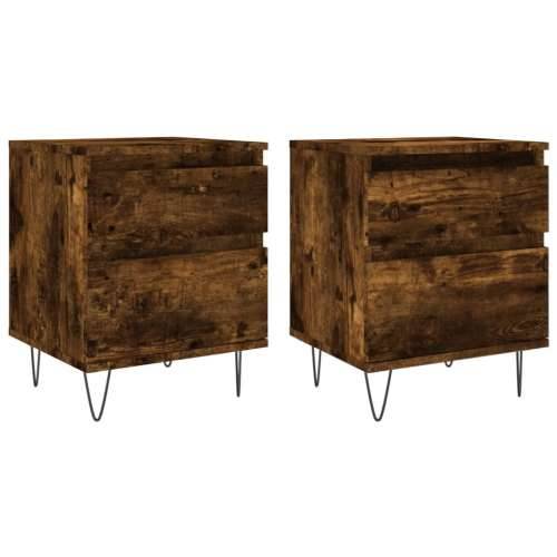 Noćni ormarići 2 kom boja hrasta 40x35x50 cm konstruirano drvo - Dimljeni hrast 2 Cijena