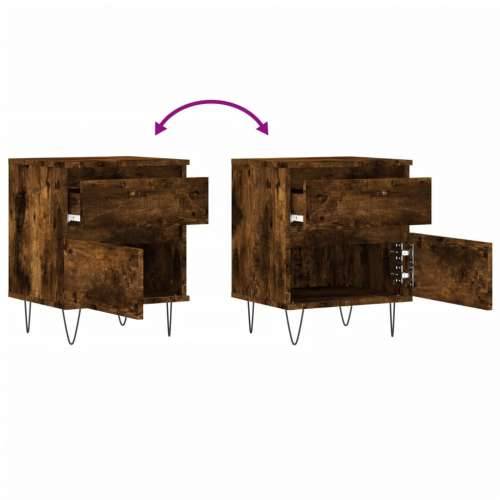 Noćni ormarići 2 kom boja hrasta 40x35x50 cm konstruirano drvo - Dimljeni hrast 2 Cijena