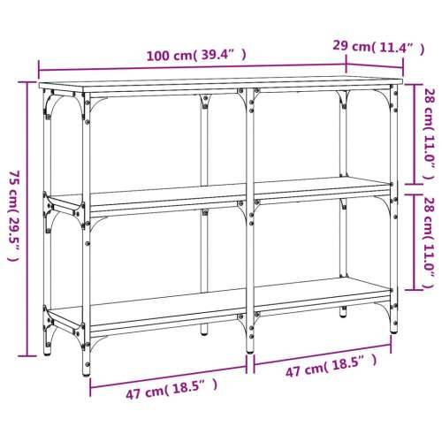 Konzolni stol boja smeđeg hrasta 100x29x75 cm konstruirano drvo - Smeđi hrast 1 100 cm Cijena
