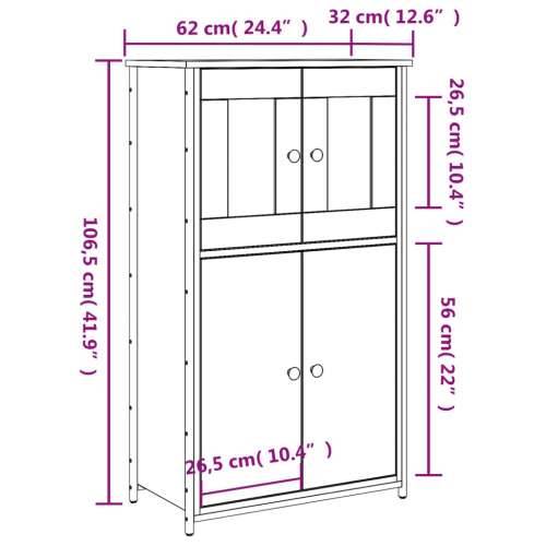 Visoka komoda boja hrasta 62x32x106,5 cm od konstruiranog drva - Smeđi hrast 1 Cijena