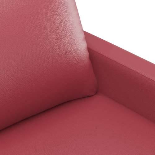 2-dijelni set sofa s jastucima boja vina od umjetne kože - boja crnog vina s jastučićima Cijena