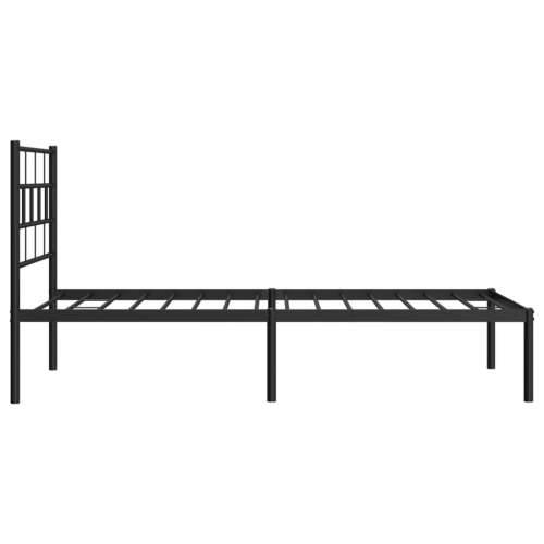 Metalni okvir za krevet s uzglavljem crni 90x200 cm - Crna 90 x 200 cm s uzglavljem Cijena