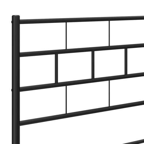 Metalni okvir za krevet s uzglavljem crni 90x200 cm - Crna 90 x 200 cm s uzglavljem Cijena