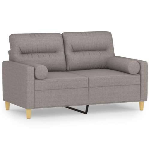 Dvosjed s ukrasnim jastucima smeđesivi 120 cm od tkanine - Sivo-smeđa 120 cm Cijena