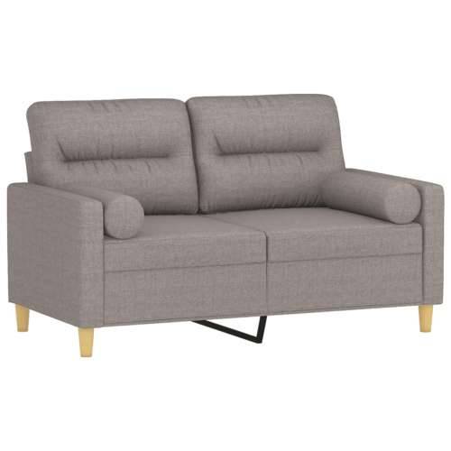 Dvosjed s ukrasnim jastucima smeđesivi 120 cm od tkanine - Sivo-smeđa 120 cm Cijena
