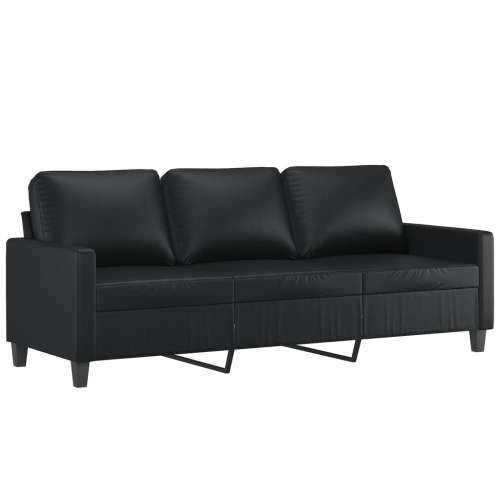 2-dijelni set sofa s jastucima crni od umjetne kože - Crna s jastučićima Cijena