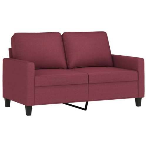 2-dijelni set sofa s jastucima crvena boja vina od tkanine - boja crnog vina s jastučićima Cijena