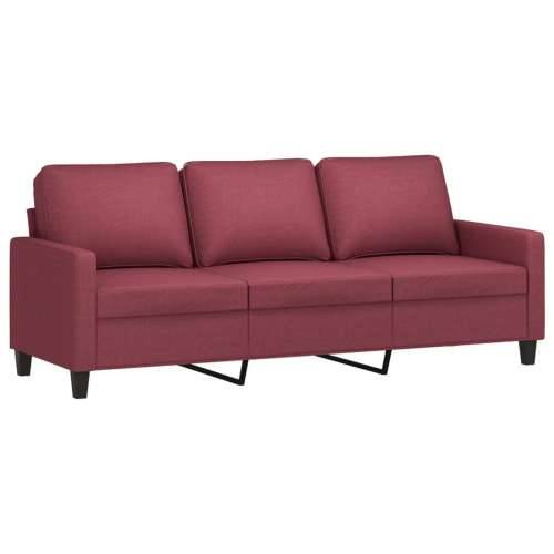 2-dijelni set sofa s jastucima crvena boja vina od tkanine - boja crnog vina s jastučićima Cijena