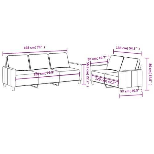 2-dijelni set sofa s jastucima crvena boja vina od tkanine - boja crnog vina s jastučićima Cijena