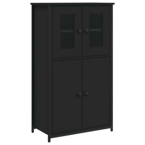 Visoka komoda crna 62 x 32 x 106,5 cm od konstruiranog drva - Crna 1 Cijena
