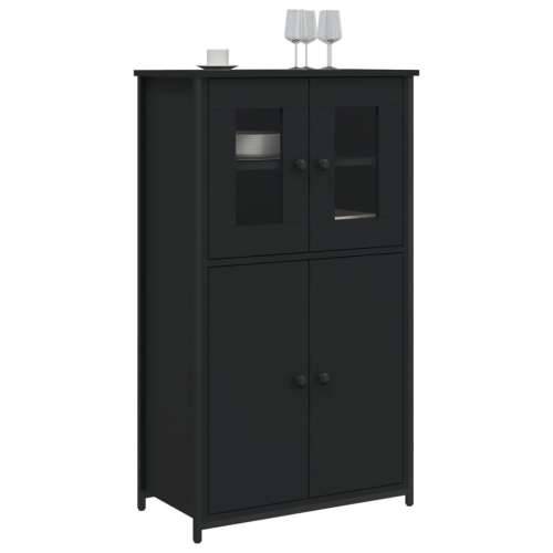 Visoka komoda crna 62 x 32 x 106,5 cm od konstruiranog drva - Crna 1 Cijena