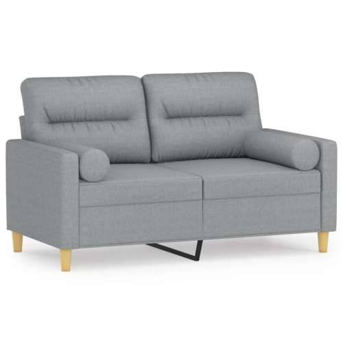 Dvosjed s ukrasnim jastucima svjetlosivi 120 cm od tkanine - Svjetlosiva 120 cm Cijena