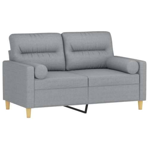 Dvosjed s ukrasnim jastucima svjetlosivi 120 cm od tkanine - Svjetlosiva 120 cm Cijena