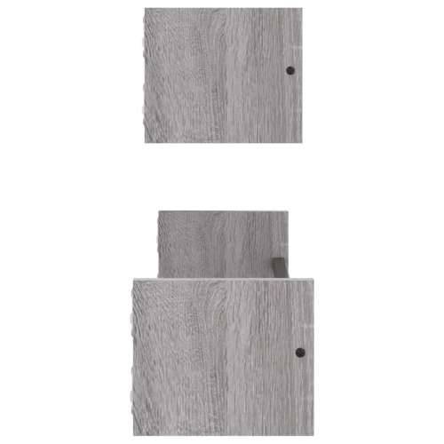 Zidne police s prečkama 2 kom boja hrasta sonome 60x16x14 cm - Sivi hrast sonoma 60 x 16 x 14 cm 2 1 Cijena