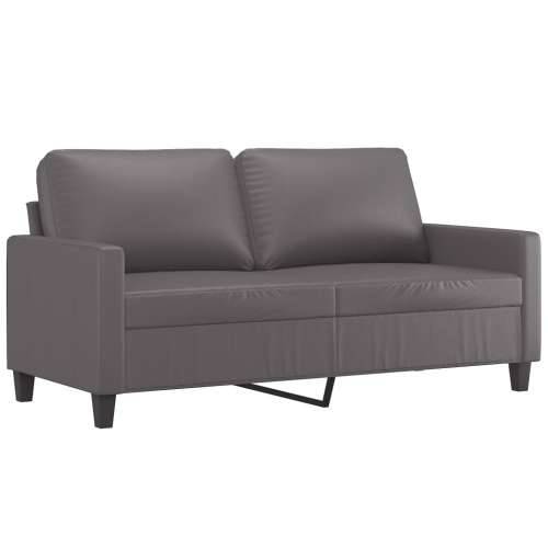 3-dijelni set sofa s jastucima sivi od umjetne kože - Siva s jastučićima i tabureom Cijena