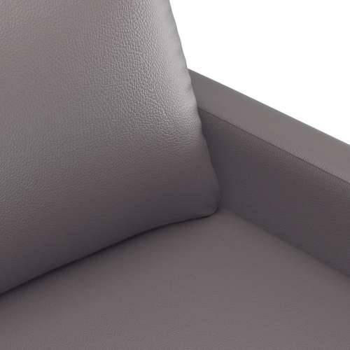 3-dijelni set sofa s jastucima sivi od umjetne kože - Siva s jastučićima i tabureom Cijena