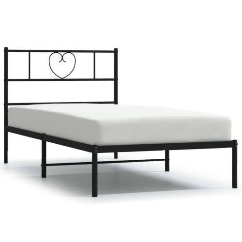Metalni okvir za krevet s uzglavljem crni 100x190 cm - Crna 100 x 190 cm s uzglavljem Cijena