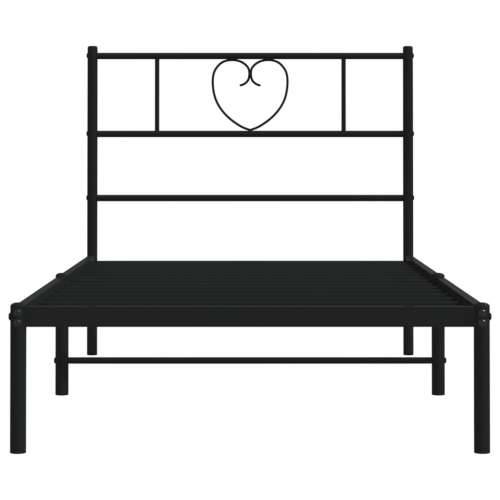 Metalni okvir za krevet s uzglavljem crni 100x190 cm - Crna 100 x 190 cm s uzglavljem Cijena